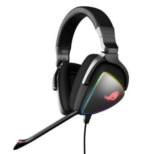 Asus ROG Delta RGB Gaming Headset with Hi-Res ESS Quad-DAC, Circular RGB Lighting Effect and USB-C Connector for PCs, Consoles and Mobile Gaming